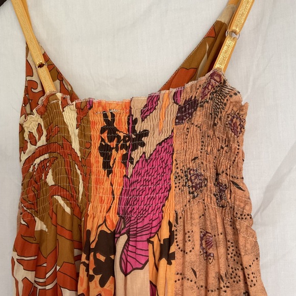 Urban Heirlooms Floral Print Dress Smocked Sundress Sleeveless S/CH Small - Picture 6 of 10